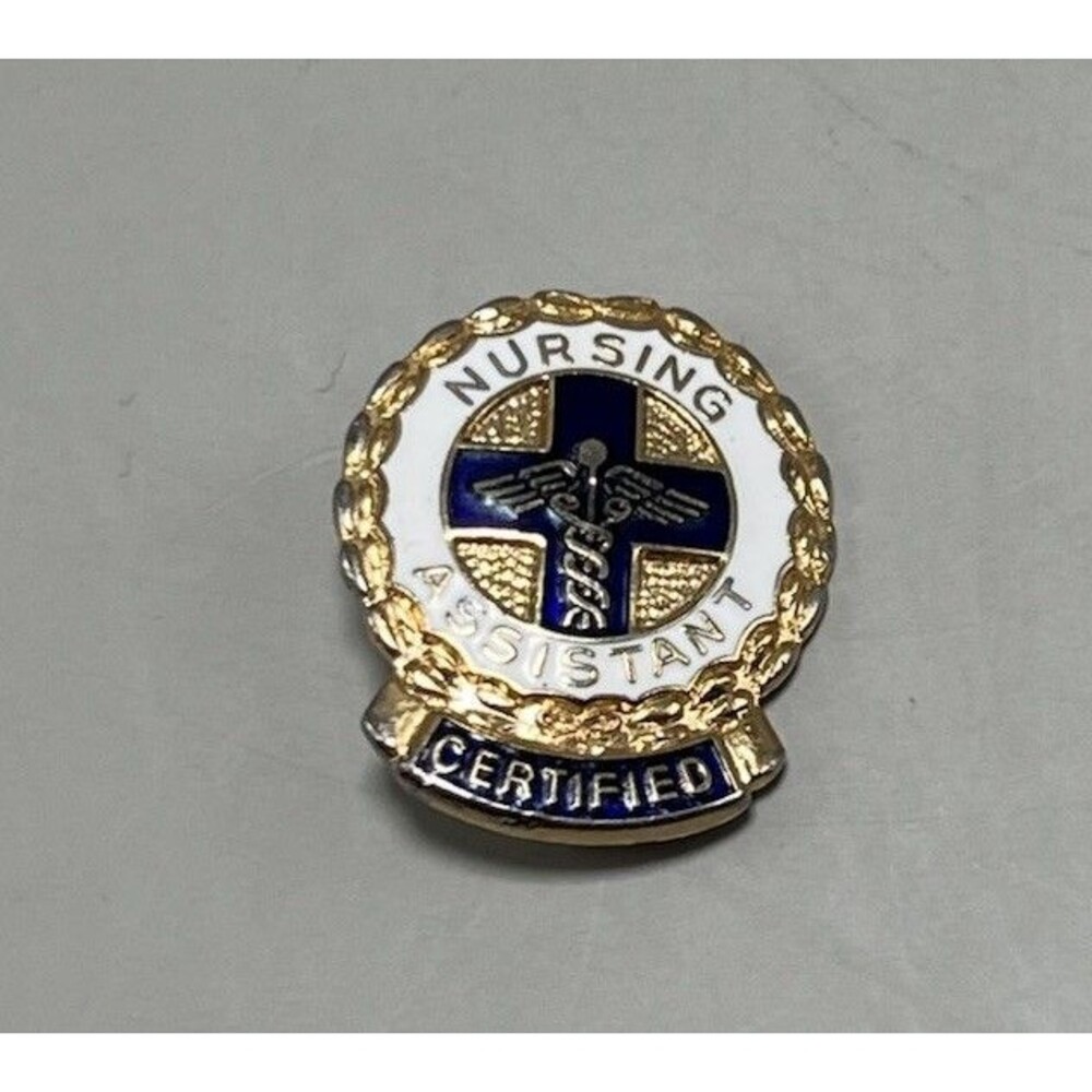 Vintage Nursing Assistant Certified Lapel Pin Uniform Accessories Caduceus